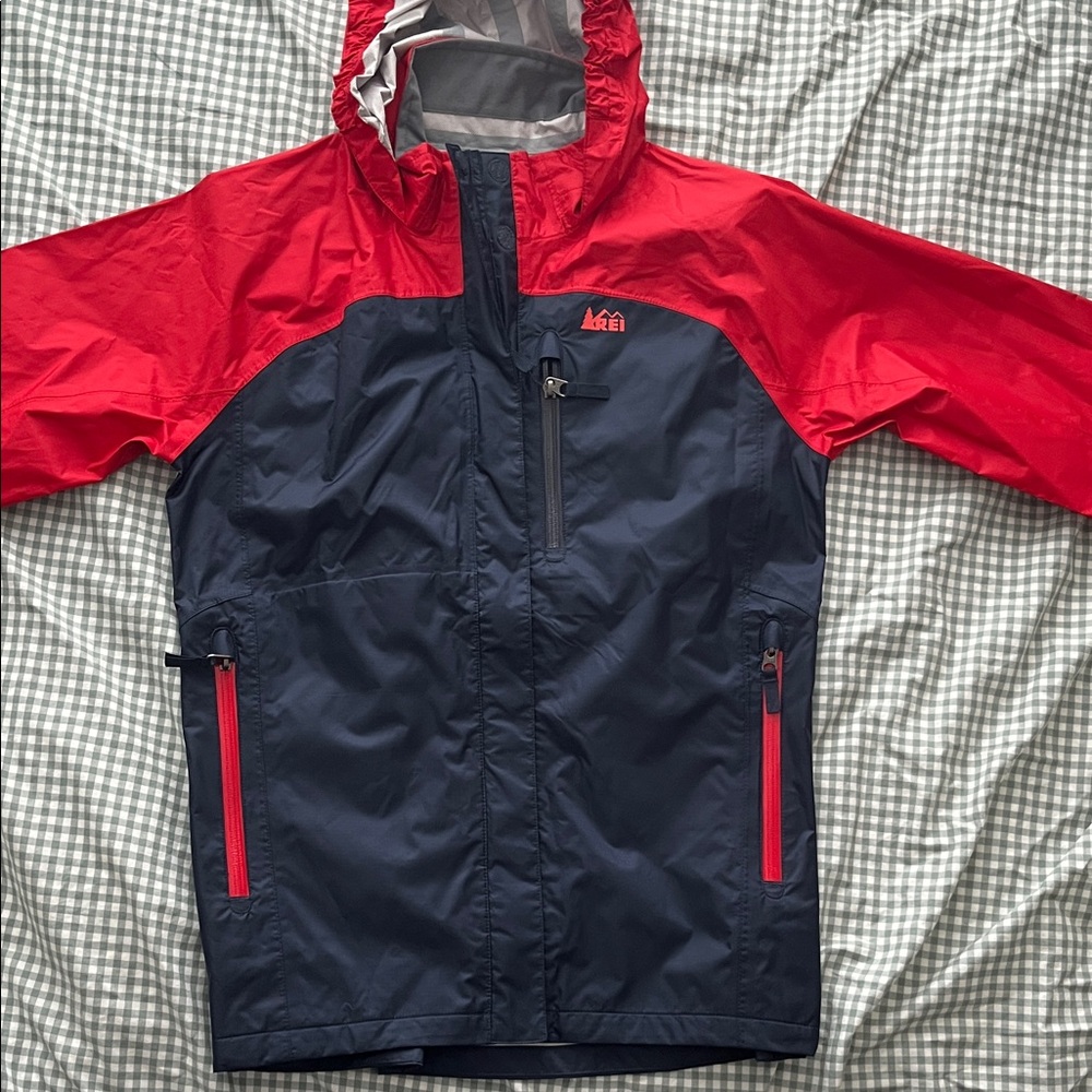 REI Kids Red and Black Raincoat